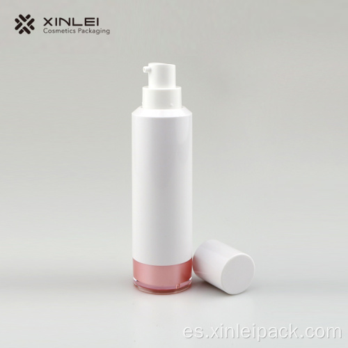 Botella sin aire rosa blanca de 30 ml.